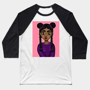 black girl magic cute art digital drawing Baseball T-Shirt